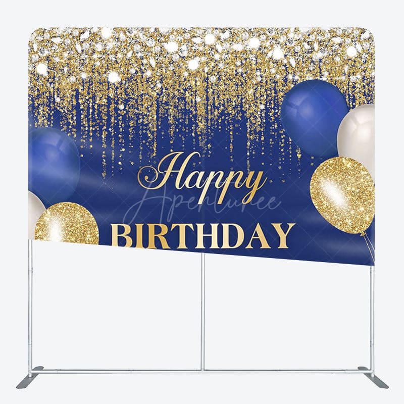 Aperturee - Aperturee Glitter Balloons Fabric Backdrop Cover for Birthday