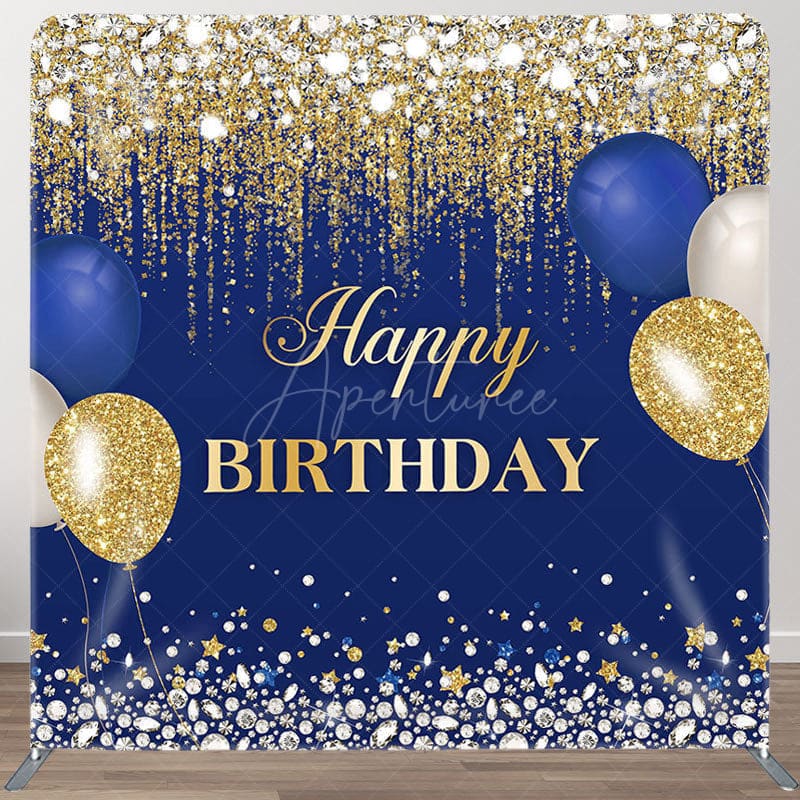 Aperturee - Aperturee Glitter Balloons Fabric Backdrop Cover for Birthday