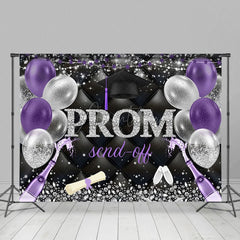 Aperturee - Aperturee Glitter Balloons Prom Send Off Congrats Grad Backdrop