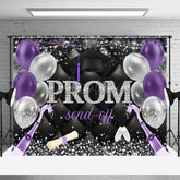 Aperturee - Aperturee Glitter Balloons Prom Send Off Congrats Grad Backdrop