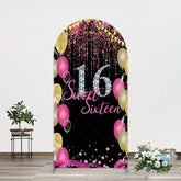 Aperturee - Aperturee Glitter Balloons Sweet 16 Birthday Arch Backdrop