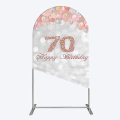 Aperturee - Aperturee Glitter Bokeh Balloons Happy Birthday Arch Backdrop