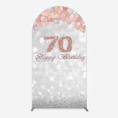 Aperturee - Aperturee Glitter Bokeh Balloons Happy Birthday Arch Backdrop