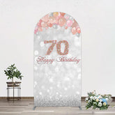 Aperturee - Aperturee Glitter Bokeh Balloons Happy Birthday Arch Backdrop