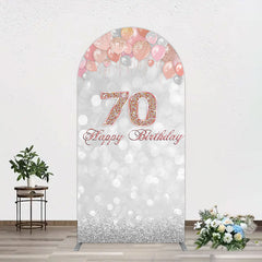 Aperturee - Aperturee Glitter Bokeh Balloons Happy Birthday Arch Backdrop