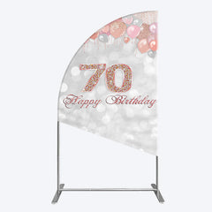 Aperturee - Aperturee Glitter Bokeh Balloons Happy Birthday Half Moon Arch Backdrop