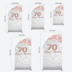 Aperturee - Aperturee Glitter Bokeh Balloons Happy Birthday Half Moon Arch Backdrop