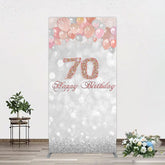Aperturee - Aperturee Glitter Bokeh Balloons Happy Birthday Rectangle Backdrop