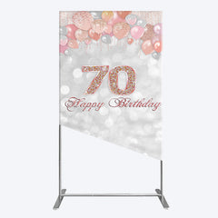 Aperturee - Aperturee Glitter Bokeh Balloons Happy Birthday Rectangle Backdrop