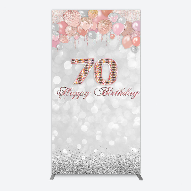 Aperturee - Aperturee Glitter Bokeh Balloons Happy Birthday Rectangle Backdrop