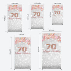 Aperturee - Aperturee Glitter Bokeh Balloons Happy Birthday Rectangle Backdrop