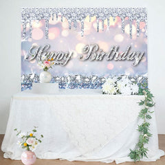 Aperturee - Aperturee Glitter Bokeh Diamonds Queen Happy Birthday Backdrop