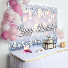 Aperturee - Aperturee Glitter Bokeh Diamonds Queen Happy Birthday Backdrop
