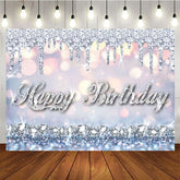 Aperturee - Aperturee Glitter Bokeh Diamonds Queen Happy Birthday Backdrop