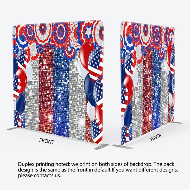 Aperturee - Aperturee Glitter Bokeh Fabric Backdrop Cover for Independence Day