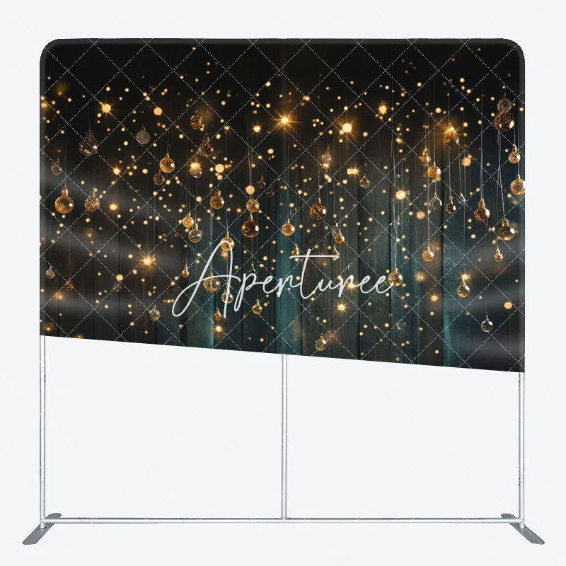 Aperturee - Aperturee Glitter Bokeh Lamp Bulb Black Christmas Backdrop