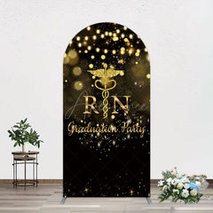 Aperturee - Aperturee Glitter Bokeh Nurse Graduation Party Arch Backdrop