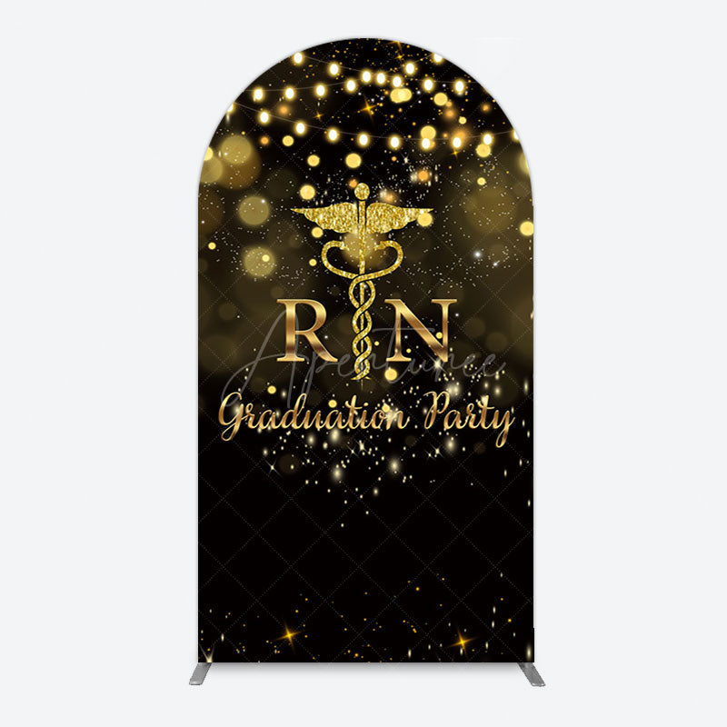 Aperturee - Aperturee Glitter Bokeh Nurse Graduation Party Arch Backdrop