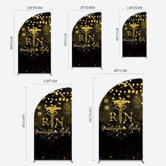 Aperturee - Aperturee Glitter Bokeh Nurse Graduation Party Half Moon Arch Backdrop