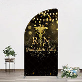 Aperturee - Aperturee Glitter Bokeh Nurse Graduation Party Half Moon Arch Backdrop