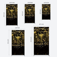 Aperturee - Aperturee Glitter Bokeh Nurse Graduation Party Rectangle Backdrop