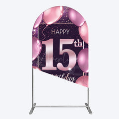 Aperturee - Aperturee Glitter Bokeh Sweet 15th Birthday Arch Backdrop