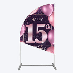 Aperturee - Aperturee Glitter Bokeh Sweet 15th Birthday Half Moon Arch Backdrop