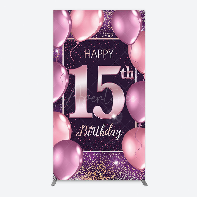 Aperturee - Aperturee Glitter Bokeh Sweet 15th Birthday Rectangle Backdrop