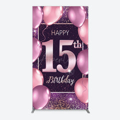 Aperturee - Aperturee Glitter Bokeh Sweet 15th Birthday Rectangle Backdrop