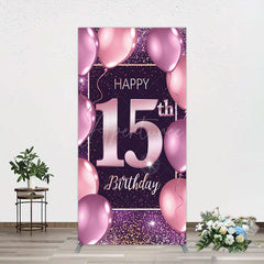 Aperturee - Aperturee Glitter Bokeh Sweet 15th Birthday Rectangle Backdrop