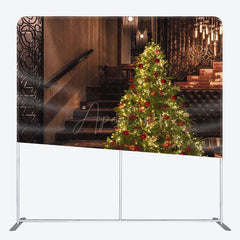 Aperturee - Aperturee Glitter Christmas Tree Stairs Pillow Case Backdrop