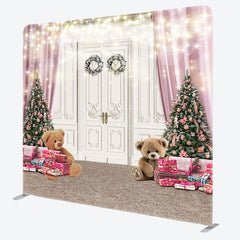 Aperturee - Aperturee Glitter Door Gift Christmas Tension Fabric Backdrop