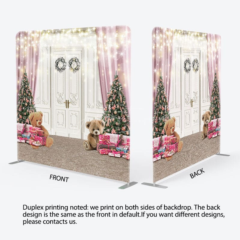 Aperturee - Aperturee Glitter Door Gift Christmas Tension Fabric Backdrop