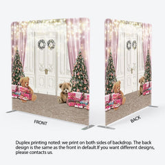 Aperturee - Aperturee Glitter Door Gift Christmas Tension Fabric Backdrop