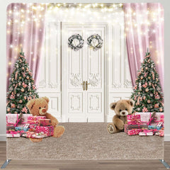 Aperturee - Aperturee Glitter Door Gift Christmas Tension Fabric Backdrop