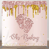 Aperturee - Aperturee Glitter Feet Fabric Backdrop Cover for Baby Shower