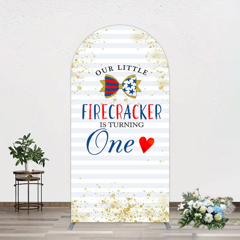 Aperturee - Aperturee Glitter Firecracker Holiday Birthday Arch Backdrop