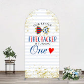 Aperturee - Aperturee Glitter Firecracker Holiday Birthday Arch Backdrop