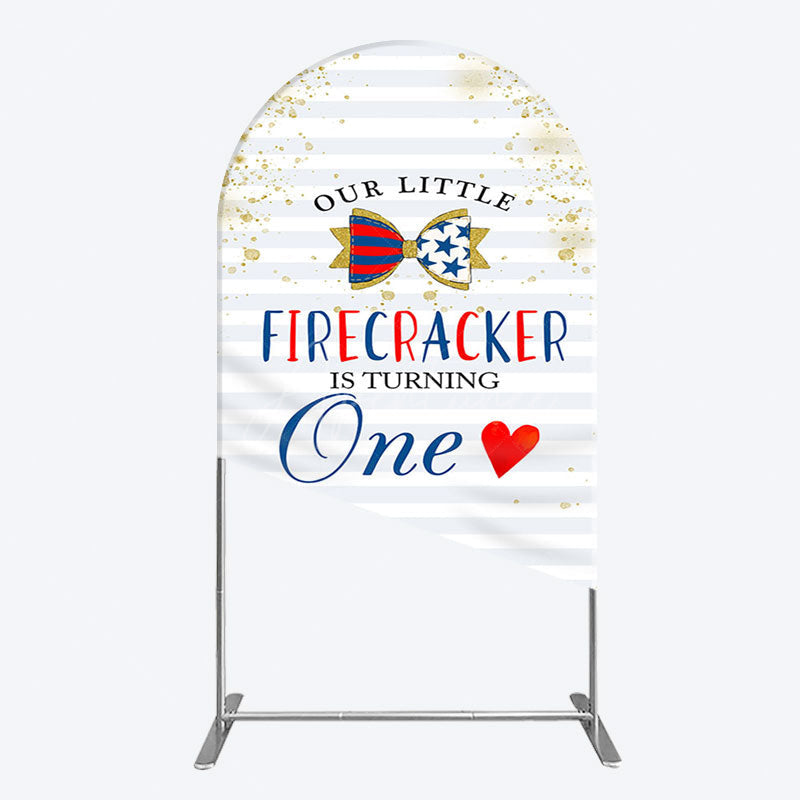 Aperturee - Aperturee Glitter Firecracker Holiday Birthday Arch Backdrop
