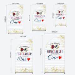 Aperturee - Aperturee Glitter Firecracker Holiday Birthday Half Moon Arch Backdrop