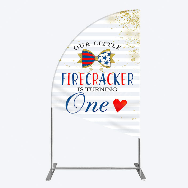 Aperturee - Aperturee Glitter Firecracker Holiday Birthday Half Moon Arch Backdrop