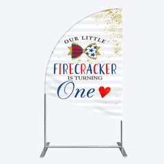 Aperturee - Aperturee Glitter Firecracker Holiday Birthday Half Moon Arch Backdrop