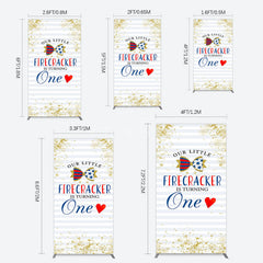 Aperturee - Aperturee Glitter Firecracker Holiday Birthday Rectangle Backdrop