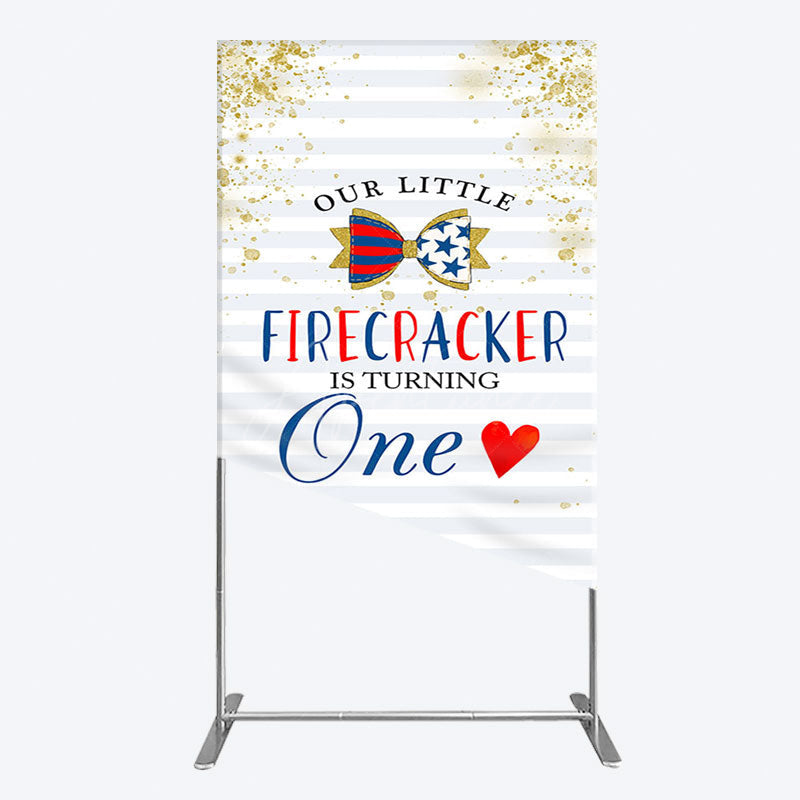 Aperturee - Aperturee Glitter Firecracker Holiday Birthday Rectangle Backdrop