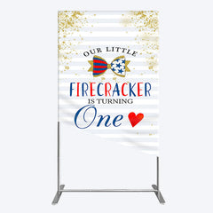 Aperturee - Aperturee Glitter Firecracker Holiday Birthday Rectangle Backdrop