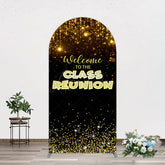 Aperturee - Aperturee Glitter Gold Class Reunion Anniversary Arch Backdrop