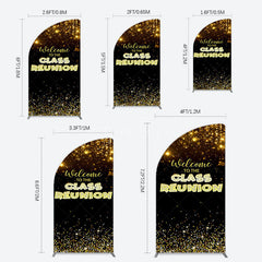 Aperturee - Aperturee Glitter Gold Class Reunion Anniversary Half Moon Arch Backdrop