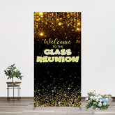 Aperturee - Aperturee Glitter Gold Class Reunion Anniversary Rectangle Backdrop