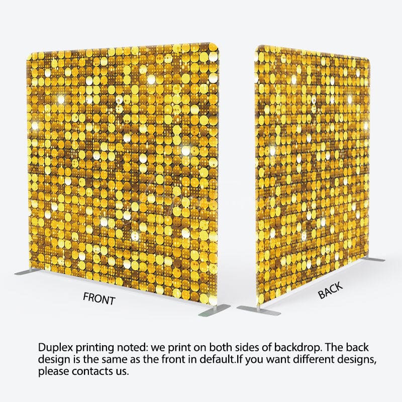 Aperturee - Aperturee Glitter Gold Sequins Dance Party Pillow Case Backdrop