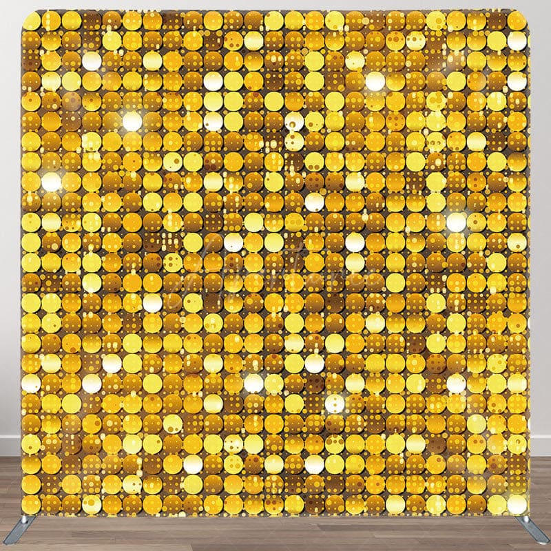 Aperturee - Aperturee Glitter Gold Sequins Dance Party Pillow Case Backdrop